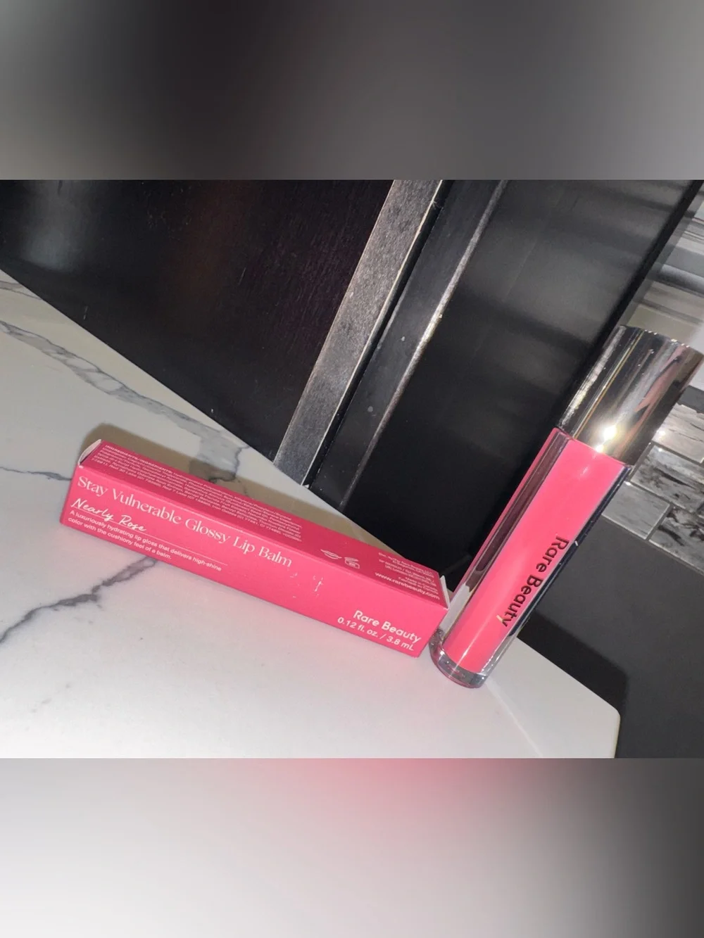 Rare Beauty Stay Vulnerable Glossy Lip Balm – Nearly Rose - NEW